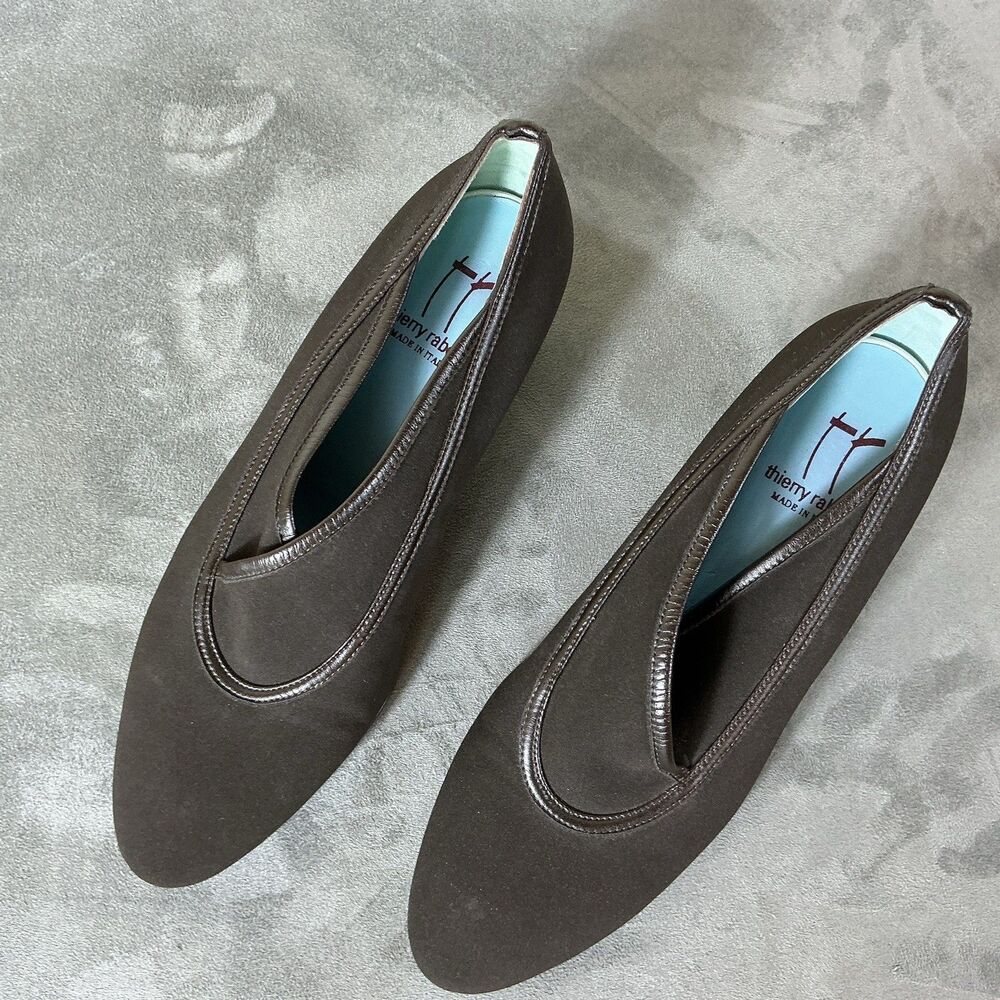 Thierry Rabotin in Brown Criss Cross Pumps Fabric 39 Sz 9 Heels Designer Swag